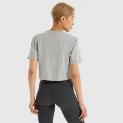 Ellesse Women's Alberta Cropped T-Shirt Grey Marl 8 Ellesse Women's Alberta Cropped T-Shirt Grey Marl -Ellesse 13183806 1104893798675039