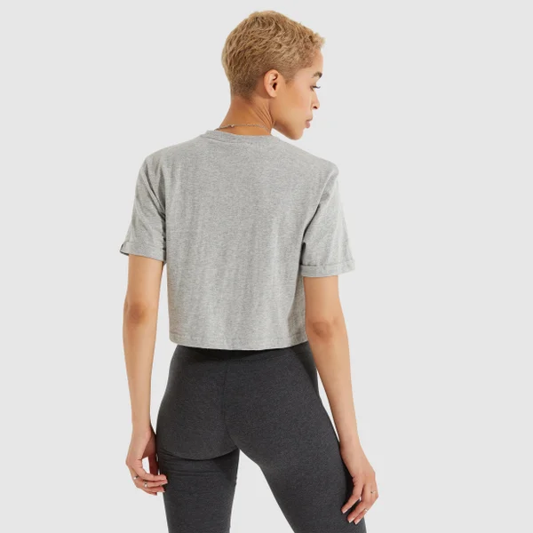 Ellesse Women's Alberta Cropped T-Shirt Grey Marl 5 Ellesse Women's Alberta Cropped T-Shirt Grey Marl - Image 3