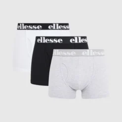 Ellesse Men's Hali 3 Pack Trunks Black/Grey/White