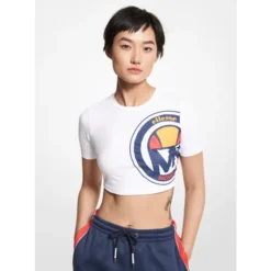 Women's MK X Ellesse Logo Organic Cotton Cropped Top