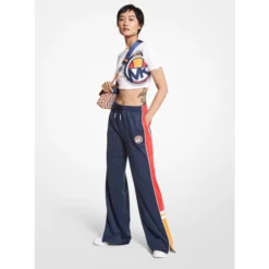 Women's MK X Ellesse Striped Cotton Blend Track Pants
