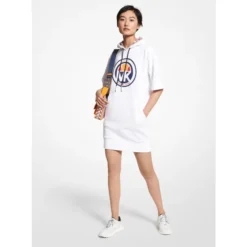 Women's MK X Ellesse Logo Cotton Blend Hoodie Dress