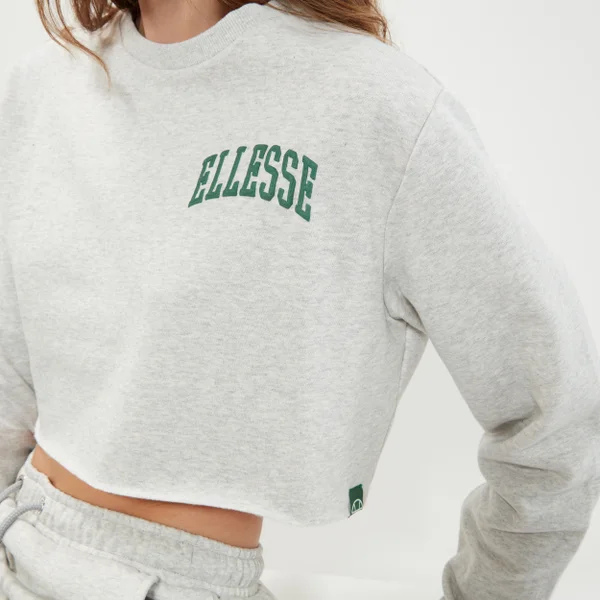 Ellesse Women's Canleo Crop Sweatshirt Light Grey Marl 4 Ellesse Women's Canleo Crop Sweatshirt Light Grey Marl - Image 2