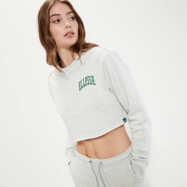 Ellesse Women's Canleo Crop Sweatshirt Light Grey Marl 5 Ellesse Women's Canleo Crop Sweatshirt Light Grey Marl - Image 3