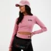 Ellesse Women's Linny Long Sleeve Crop T-shirt Pink 2 Ellesse Women's Linny Long Sleeve Crop T-shirt Pink -Ellesse 13916957 1005032511460906
