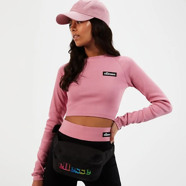 Ellesse Women's Linny Long Sleeve Crop T-shirt Pink 3 Ellesse Women's Linny Long Sleeve Crop T-shirt Pink