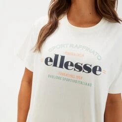 Ellesse Women's Tovo Oversized Tee Shirt Off White -Ellesse 13967449 9735047841750025
