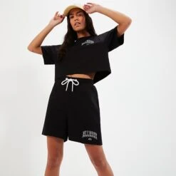 Ellesse Women's Beneventi Croppd T-Shirt Black -Ellesse 13967735 6665049114940686