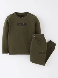 Ellesse Younger Boys Scopo Jog Suit - Khaki