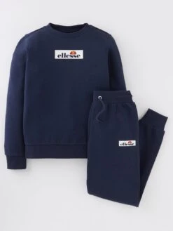 Ellesse Junior Boys Scopo Jog Tracksuit Set - NAVY