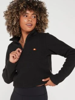 Ellesse Senatore 1/2 Zip Track Top - Black