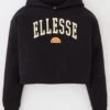 Ellesse Older Girls Lacase Crop Hoody - Black